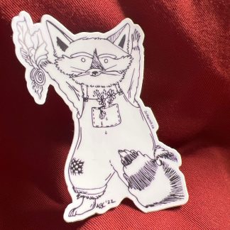 Raccoon Gardener Sticker